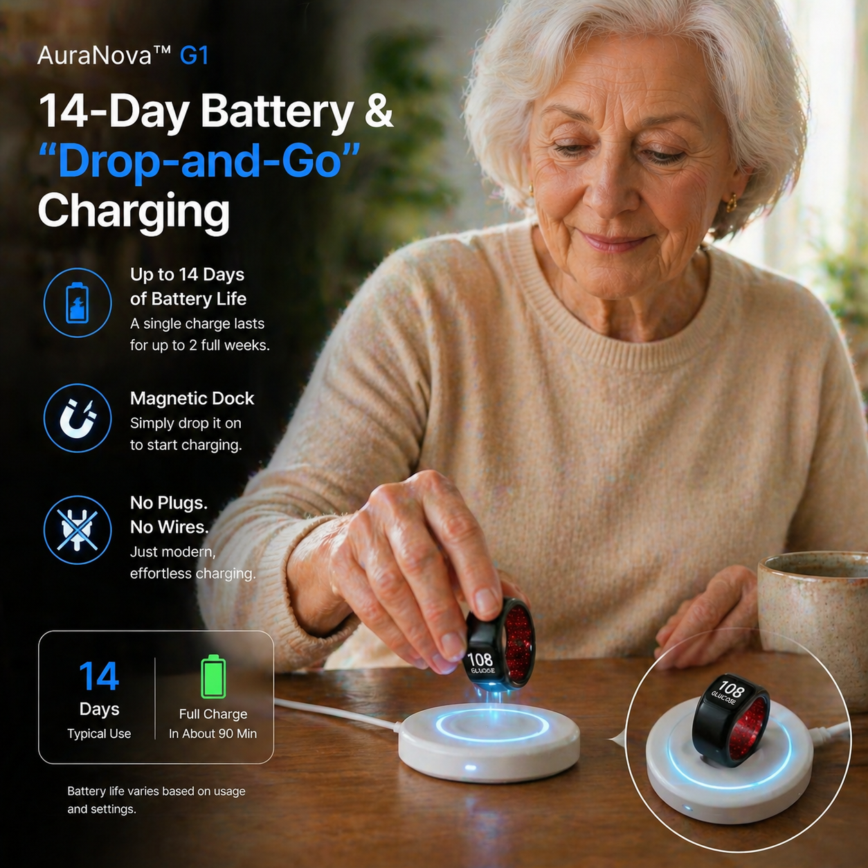 🎉 75% OFF Launch Event 🏆AuraNova™ G1 Non-Invasive Smart Ring