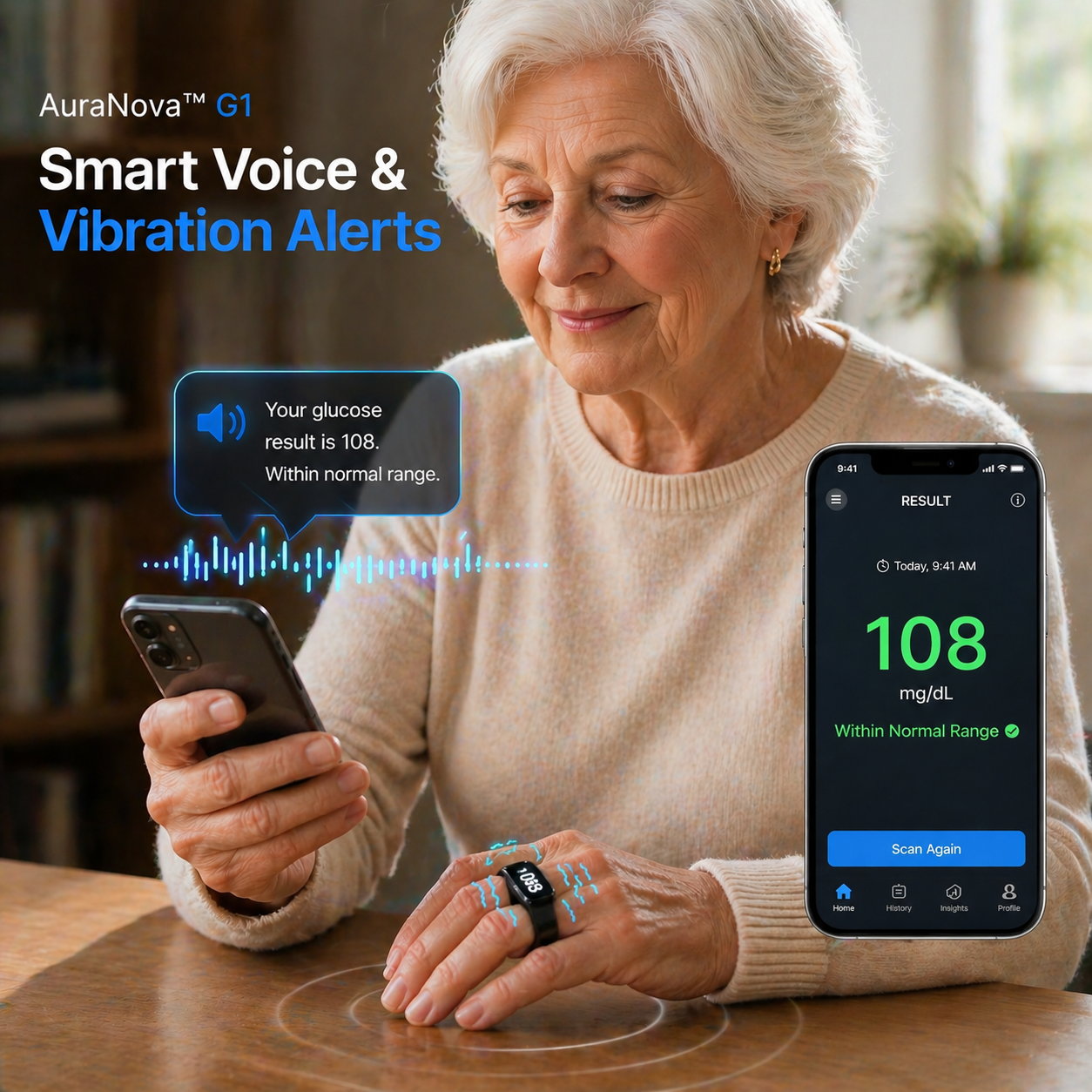 🎉 75% OFF Launch Event 🏆AuraNova™ G1 Non-Invasive Smart Ring