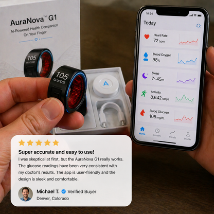 🎉 75% OFF Launch Event 🏆AuraNova™ G1 Non-Invasive Smart Ring