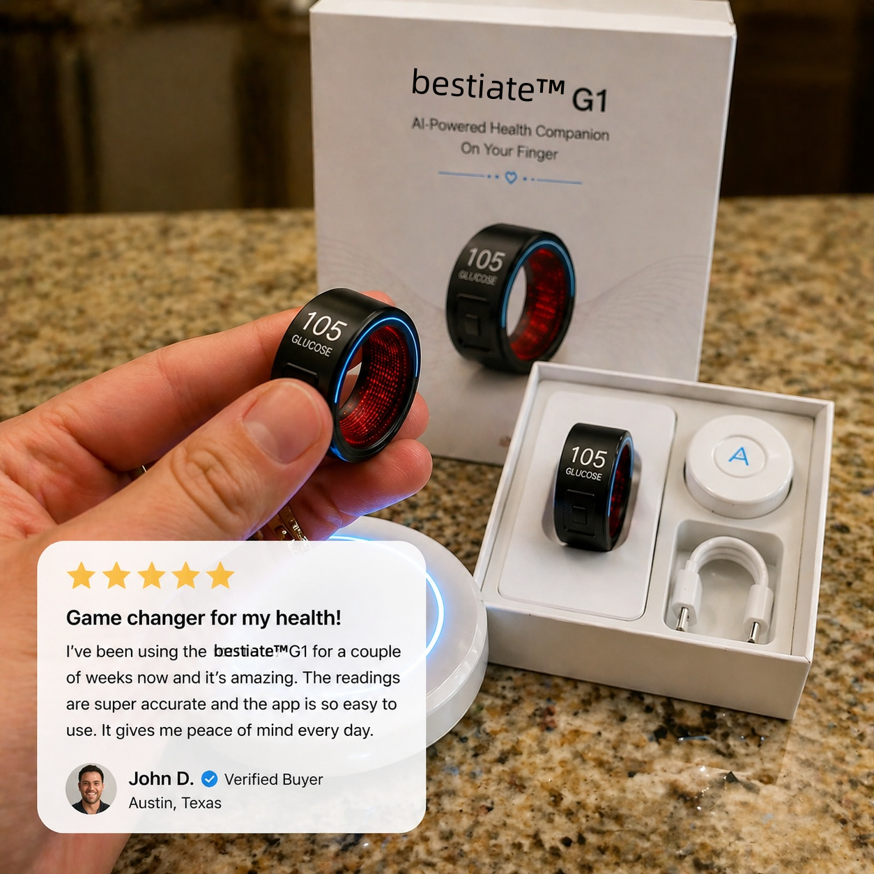 🎉 70% OFF Launch Offer🔥bestiate™ G1 Non-Invasive Smart Ring