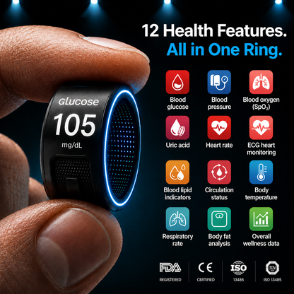 🎉 75% OFF Launch Event 🏆AuraNova™ G1 Non-Invasive Smart Ring