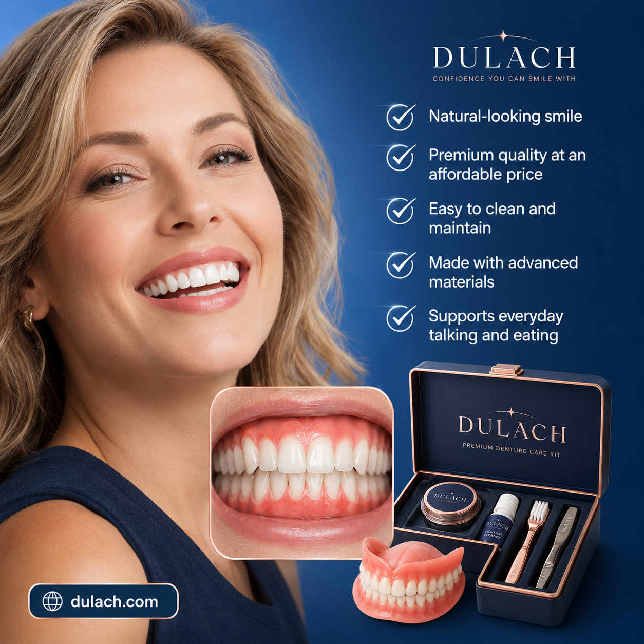 🌎 DULACHTM Custom-Fit Dentures ⏰ ENDS TODAY • 70% OFF | Smile with Confidence